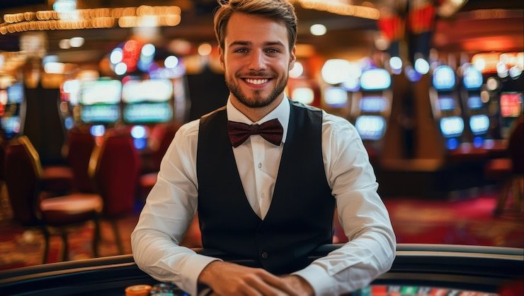 Studio produksi dengan pencahayaan dan audio profesional Studio produksi Texas Poker tinari dengan pencahayaan profesional